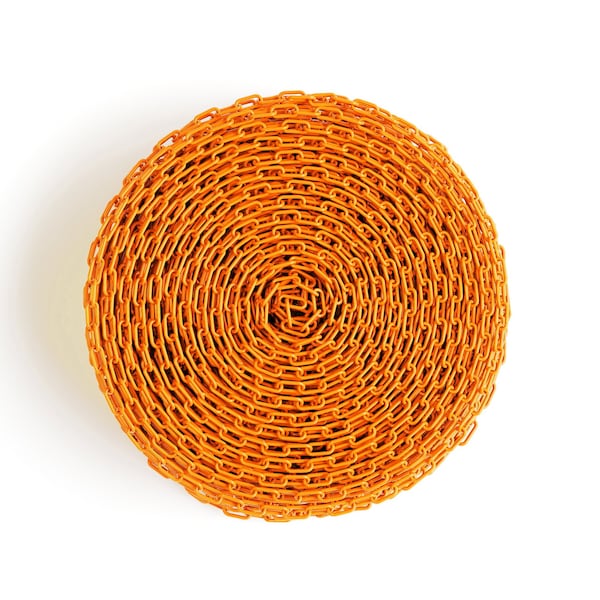 Fluorescent Orange Plastic Chain, 2 In, 200 Ft. Long